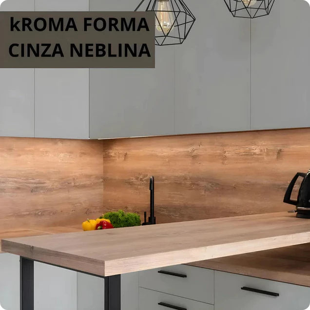 Revestimento Vinílico Adesivo Cinza Neblina - Alltak - vinil, móveis, parede, pia, kroma, textura, lavável