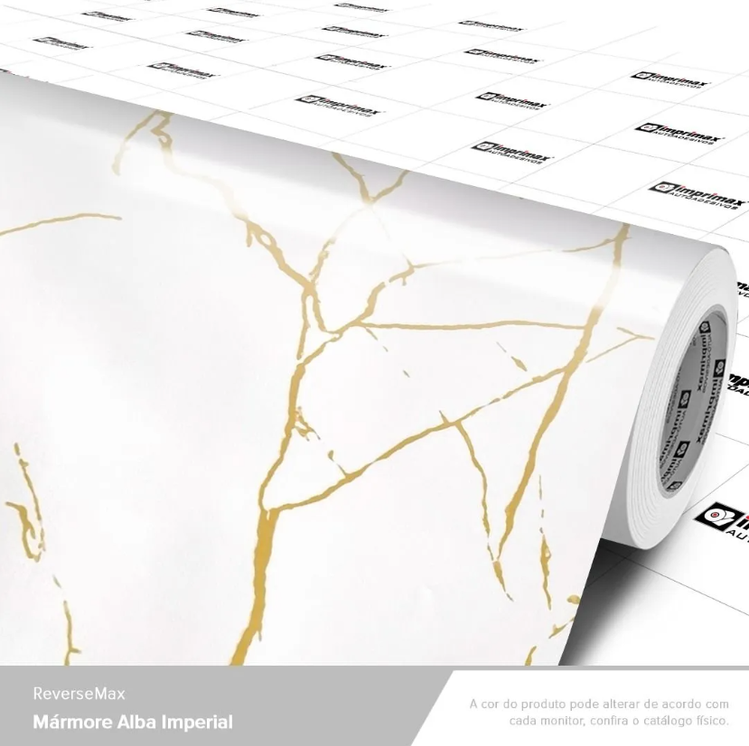 Revestimento Vinílico Adesivo Mármore Alba Imperial - Linha Reverse Imprimax
