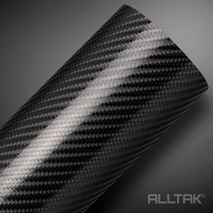 Revestimento Vinílico Adesivo Preto - Vinil CARBON Alltak- 4D envelopamento, moto, carro, soleira
