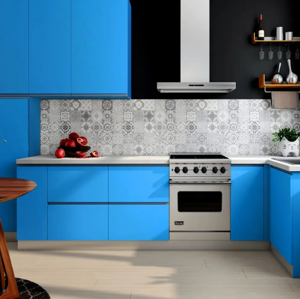 Revestimento Vinílico Adesivo Azul Celeste - Alltak, Color, Decorativo a Prova D'água, Envelopamento, Geladeira, Moveis