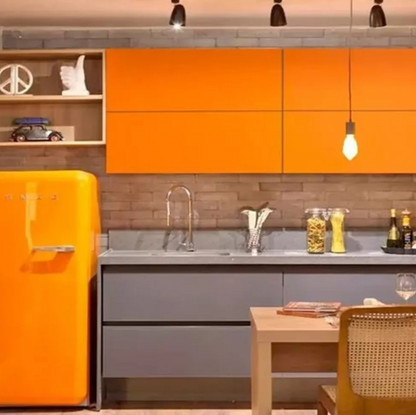 Revestimento Vinílico Adesivo Laranja Intenso - Alltak - Color, Decorativo a Prova D'água, Envelopamento, Geladeira, Moveis