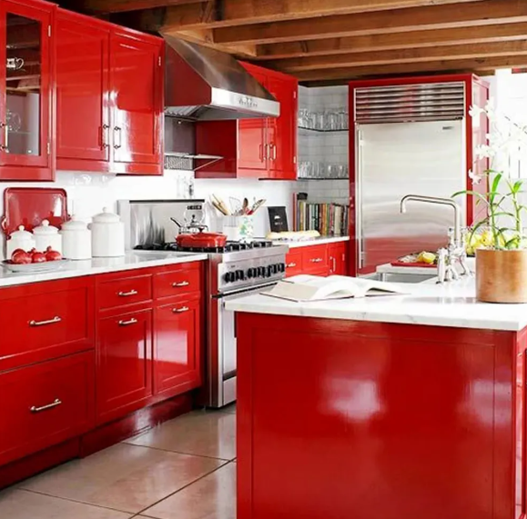 Revestimento Vinílico Adesivo Vermelho Vivo - Alltak - lavável, Portas, janelas, armários, vidros