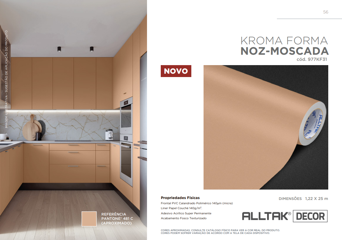 Revestimento Vinílico Adesivo Noz Moscada - Alltak - textura, lavável, Movel, armario, pia, banheiro