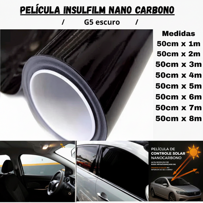 Película Nano Carbono G5 / G20 / G35 – Arquitetônica e Automotiva