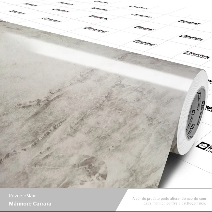 Revestimento Vinílico Adesivo Mármore Carrara - Linha Reverse Imprimax