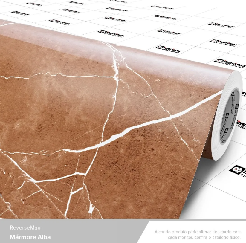 Revestimento Vinílico Adesivo Mármore Alba - Linha Reverse Imprimax