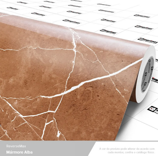 Revestimento Vinílico Adesivo Mármore Alba - Linha Reverse Imprimax