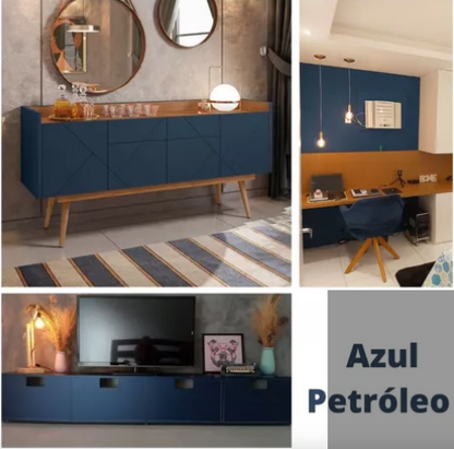 Revestimento Vinílico Adesivo Azul Petróleo - Alltak -  Linha Kroma, Autocolante p/ Móveis