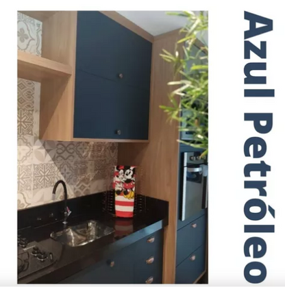 Revestimento Vinílico Adesivo Azul Petróleo - Alltak -  Linha Kroma, Autocolante p/ Móveis