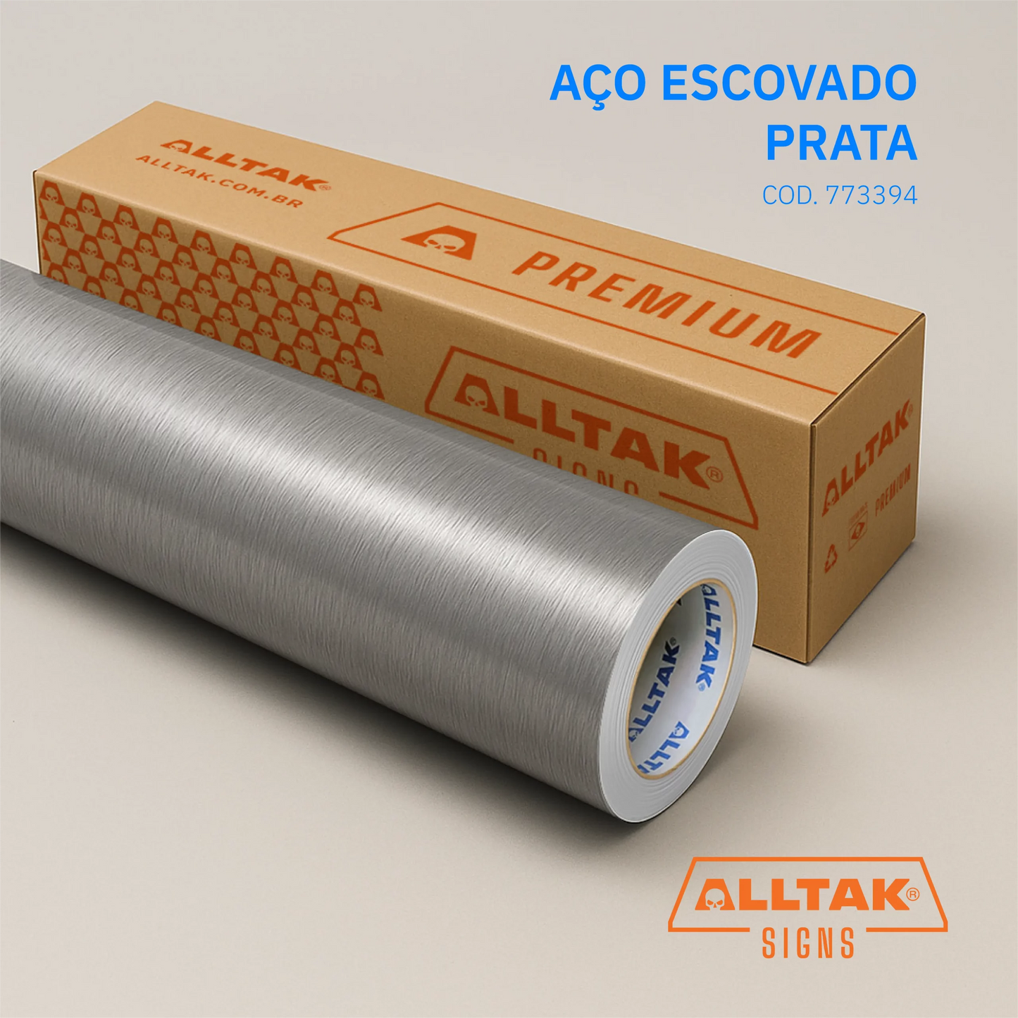 Revestimento Vinílico Adesivo Aço Escovado Alltak –  Lavável para Geladeira, Móveis e Mesa
