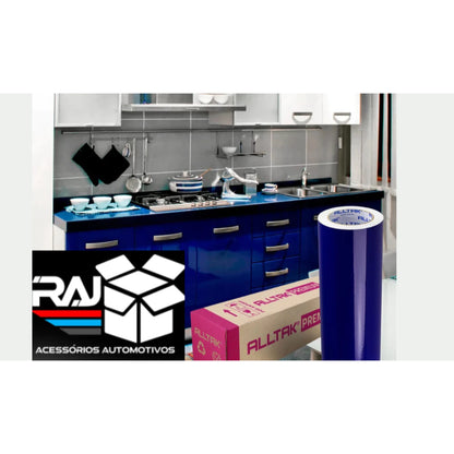 Revestimento Vinílico Adesivo Azul Royal - Alltak - Color, Decorativo a Prova D'água, Envelopamento, Geladeira, Moveis