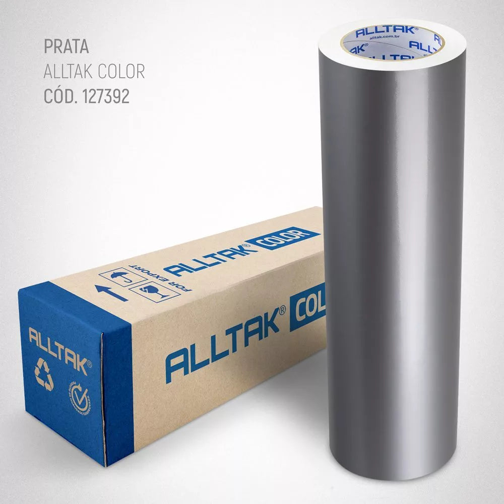 Revestimento Vinílico Adesivo Vinil Prata - Alltak - Impermeável ,Envelopar, Fogão, Geladeira, Móveis