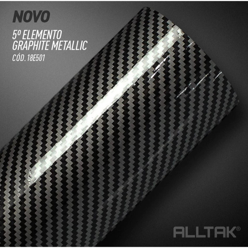 Revestimento Vinílico Adesivo Graphite Metalic - Vinil CARBON Alltak - Fibra de carbono 5D, quinto elemento, carro, moto, soleira