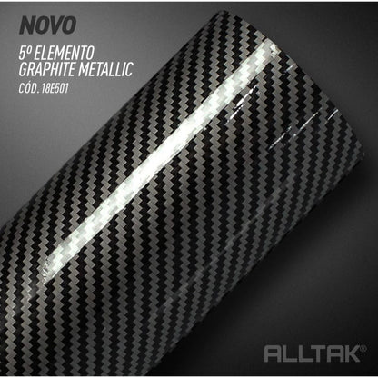 Revestimento Vinílico Adesivo Graphite Metalic - Vinil CARBON Alltak - Fibra de carbono 5D, quinto elemento, carro, moto, soleira