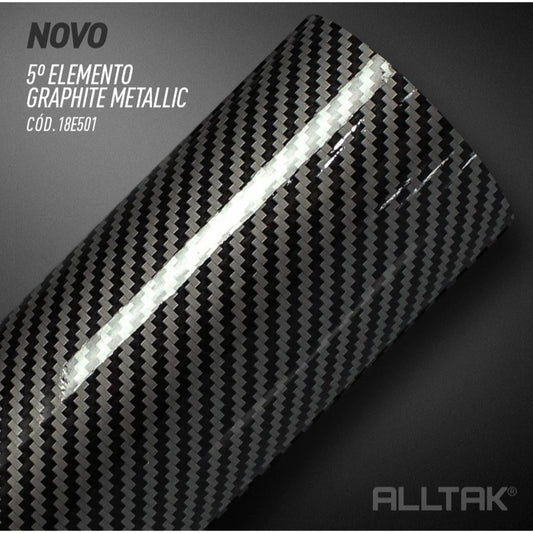 Revestimento Vinílico Adesivo Graphite Metalic - Vinil CARBON Alltak - Fibra de carbono 5D, quinto elemento, carro, moto, soleira