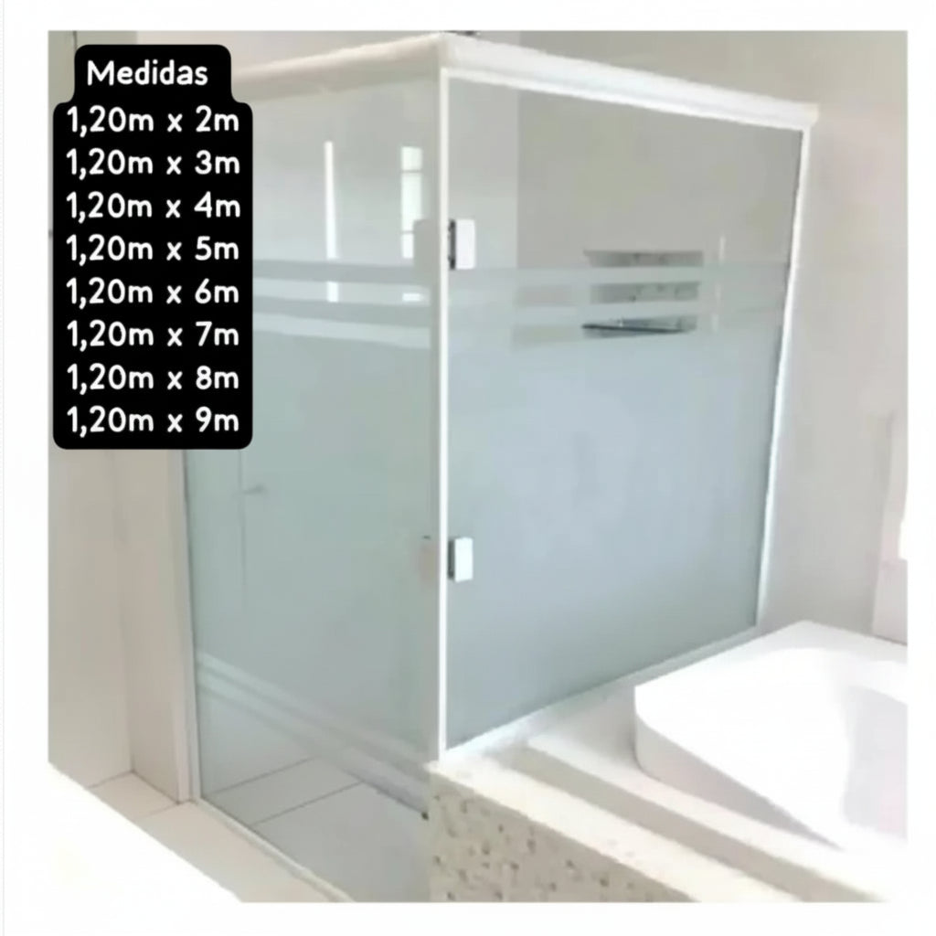 Revestimento Vinílico Adesivo Jateado Fosco Alltak Cristal – Larg. de 1,19m - Janelas, Portas e Box, À Prova d'Água