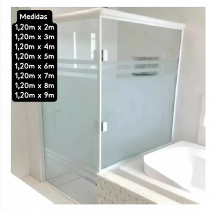 Revestimento Vinílico Adesivo Jateado Fosco Alltak Cristal – Larg. de 1,19m - Janelas, Portas e Box, À Prova d'Água