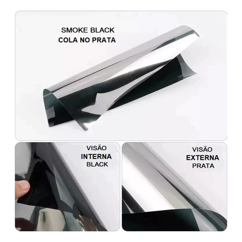 Película tipo Insulfilm Prata/Fumê Espelhada – Arquitetônica
