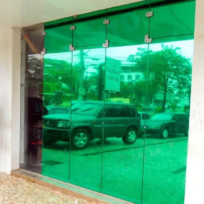 Película Tipo Insulfilm Verde e prata, Refletiva, G20, Poliéster, residencial, 75cm larg.