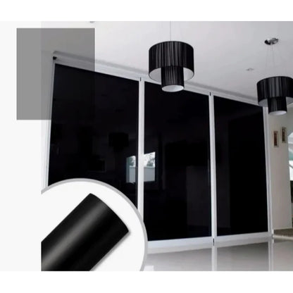 Revestimento Vinílico Adesivo Preto Brilho Blackout - Alltak – Janela, Vidro, Porta, Móveis e Geladeira