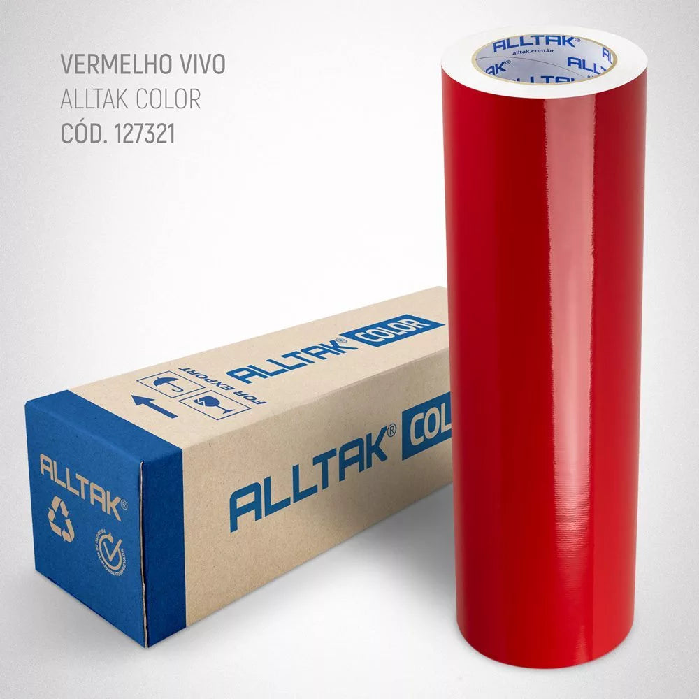 Revestimento Vinílico Adesivo Vermelho Vivo - Alltak - lavável, Portas, janelas, armários, vidros