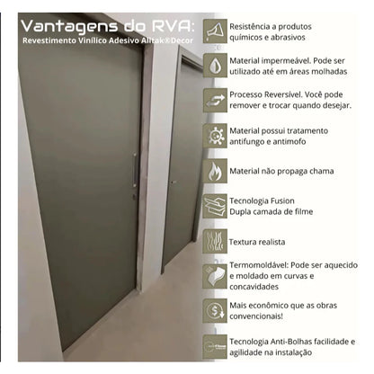 Revestimento Vinílico Adesivo Forma Fendi - Alltak – Fosco, Texturizado, Lavável, Parede e Móveis