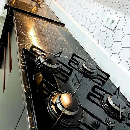 Revestimento Vinílico Adesivo Mármore Marquina Brilho - Alltak, móveis, pia, parede, largura de 0,60cm e 1,19m