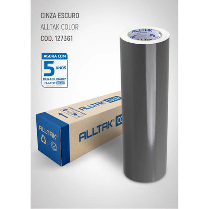 Revestimento Vinílico Adesivo Cinza Escuro -Alltak - lavável, Portas, janelas, armários, vidros