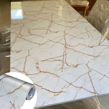 Revestimento Vinílico Adesivo Mármore Calacatta Oro Fosco -  Alltak – Lavável, Diversos Tamanhos