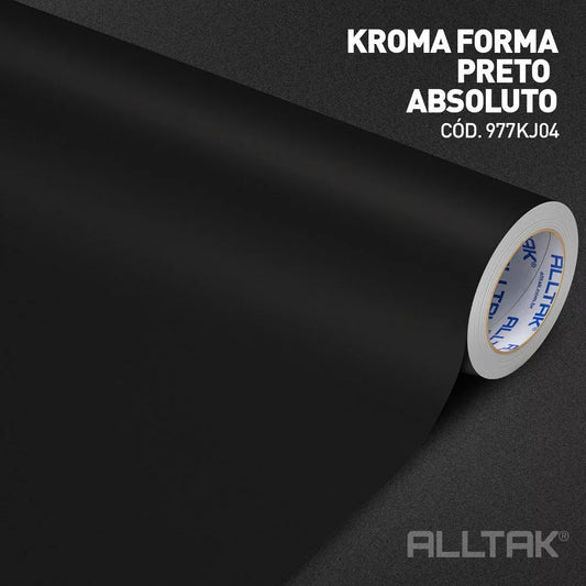 Revestimento Vinílico Adesivo Preto Absoluto - Alltak -Linha Kroma, Lavável, Textura, p/ parede, móvel e pia