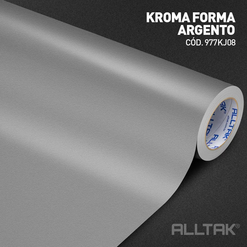 Revestimento Vinílico Adesivo Argento- Alltak, Linha Kroma, Lavável, Textura, p/ parede, móvel e pia
