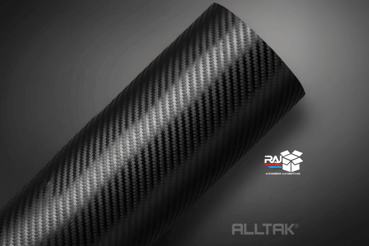 Revestimento Vinílico Adesivo Preto - Vinil CARBON Alltak- 4D envelopamento, moto, carro, soleira