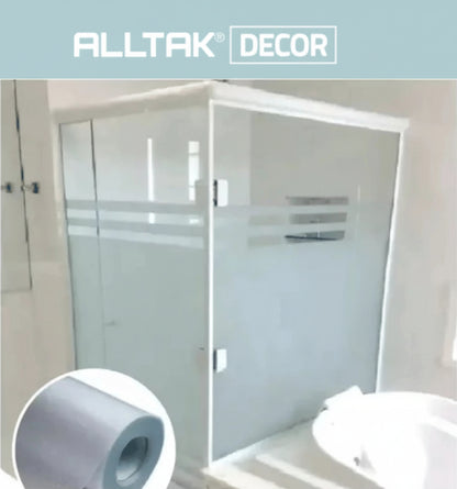Revestimento Vinílico Adesivo Jateado Fosco Alltak Cristal – Larg. de 1,19m - Janelas, Portas e Box, À Prova d'Água