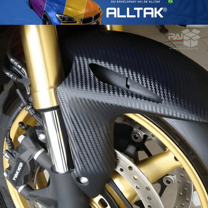 Revestimento Vinílico Adesivo Preto - Vinil CARBON Alltak- 4D envelopamento, moto, carro, soleira
