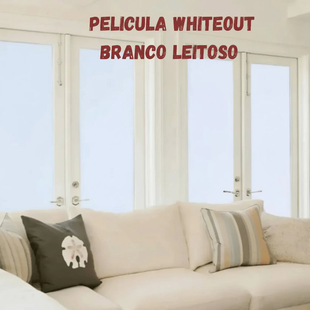 Película TIpo Insulfilme branco leitoso, whiteout, privacidade,Resistente a UV, largura1,19m
