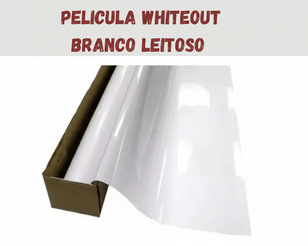 Película TIpo Insulfilme branco leitoso, whiteout, privacidade,Resistente a UV, largura1,19m