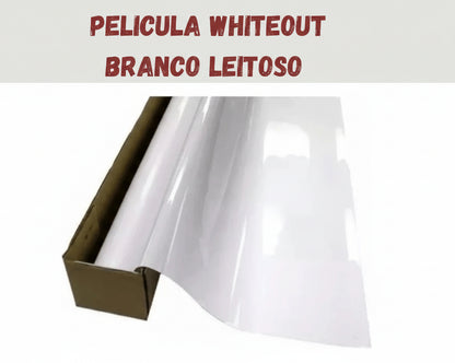 Película TIpo Insulfilme branco leitoso, whiteout, privacidade,Resistente a UV, largura1,19m
