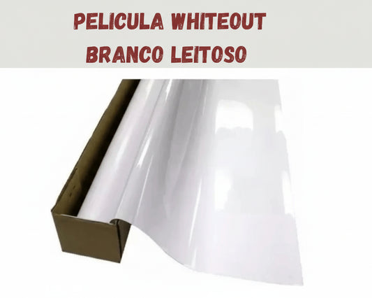 Película TIpo Insulfilme branco leitoso, whiteout, privacidade,Resistente a UV, largura1,19m