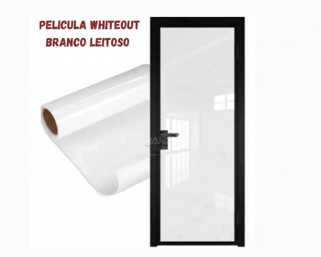 Película TIpo Insulfilme branco leitoso, whiteout, privacidade,Resistente a UV, largura1,19m
