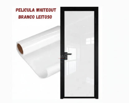 Película TIpo Insulfilme branco leitoso, whiteout, privacidade,Resistente a UV, largura1,19m