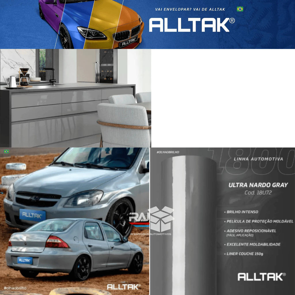 Revestimento Vinílico Adesivo Ultra Nardo Grey (Cinza) - Alltak – Envelopamento Capô, Teto, Retrovisor, Móveis