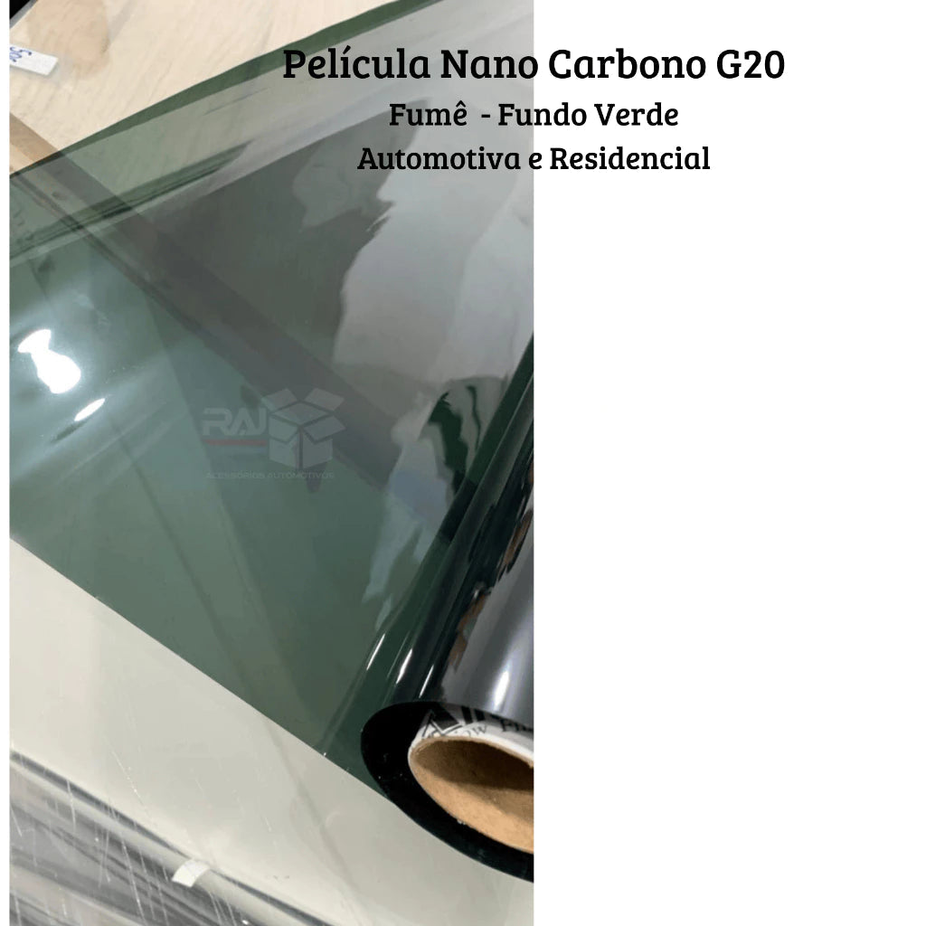Película Nano Carbono Fumê G20 Fundo Verde – Arquitetônica e Automotiva