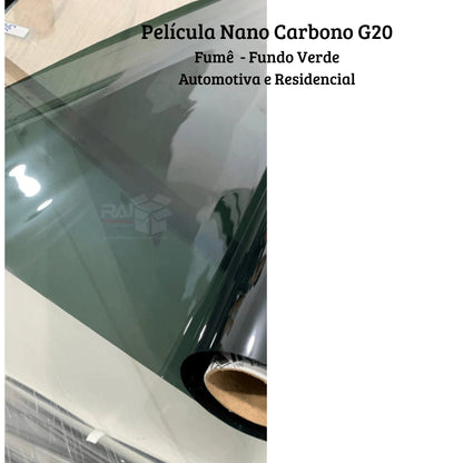 Película Nano Carbono Fumê G20 Fundo Verde – Arquitetônica e Automotiva