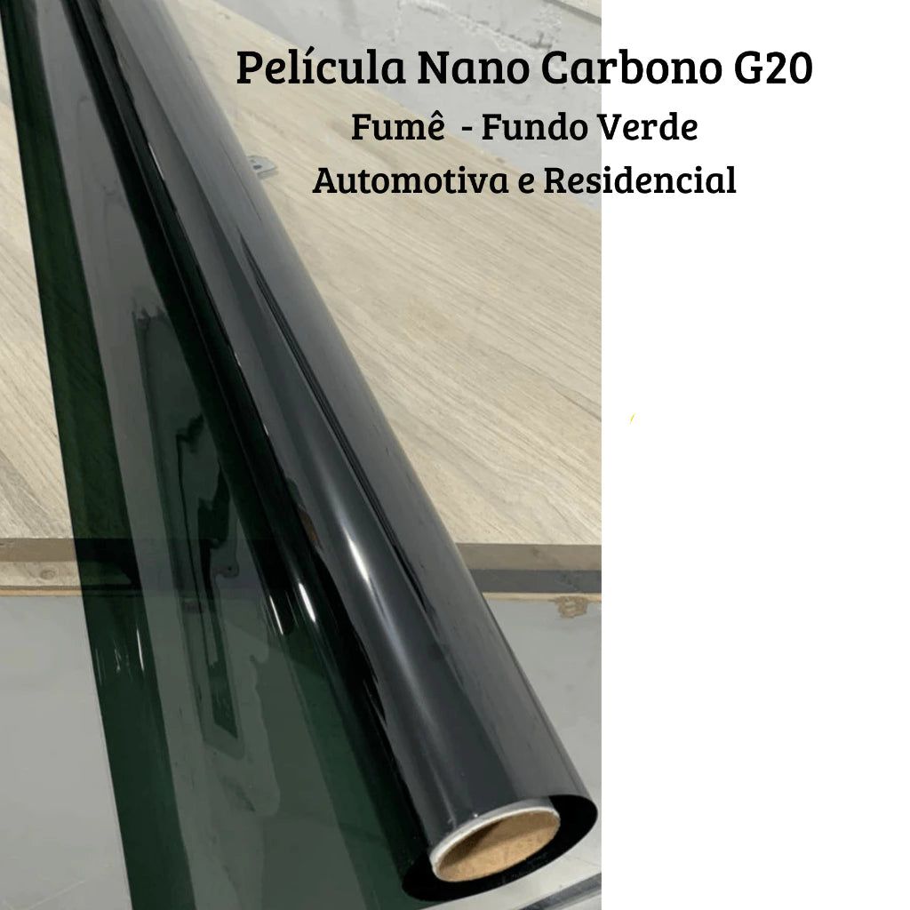 Película Nano Carbono Fumê G20 Fundo Verde – Arquitetônica e Automotiva