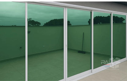 Película Tipo Insulfilm Verde e prata, Refletiva, G20, Poliéster, residencial, 75cm larg.