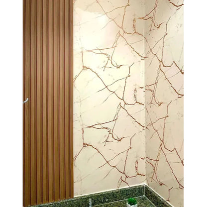 Revestimento Vinílico Adesivo Mármore Crema Marfil Brilho - Alltak - Lavável, Brilho e Fosco, Larg. 1,19m, Parede, Móveis