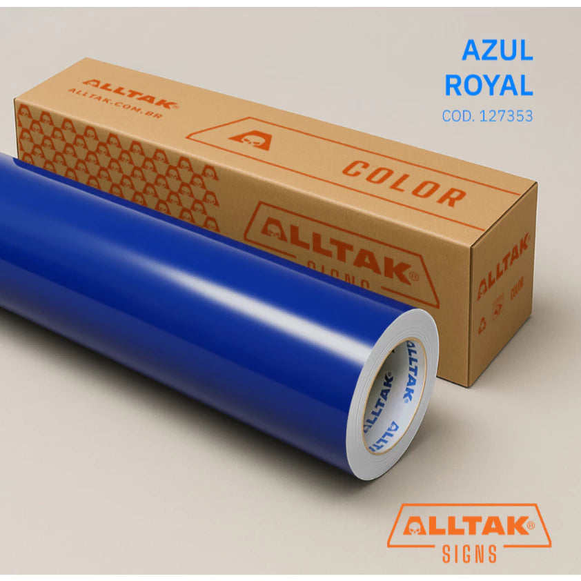 Revestimento Vinílico Adesivo Azul Royal - Alltak - Color, Decorativo a Prova D'água, Envelopamento, Geladeira, Moveis