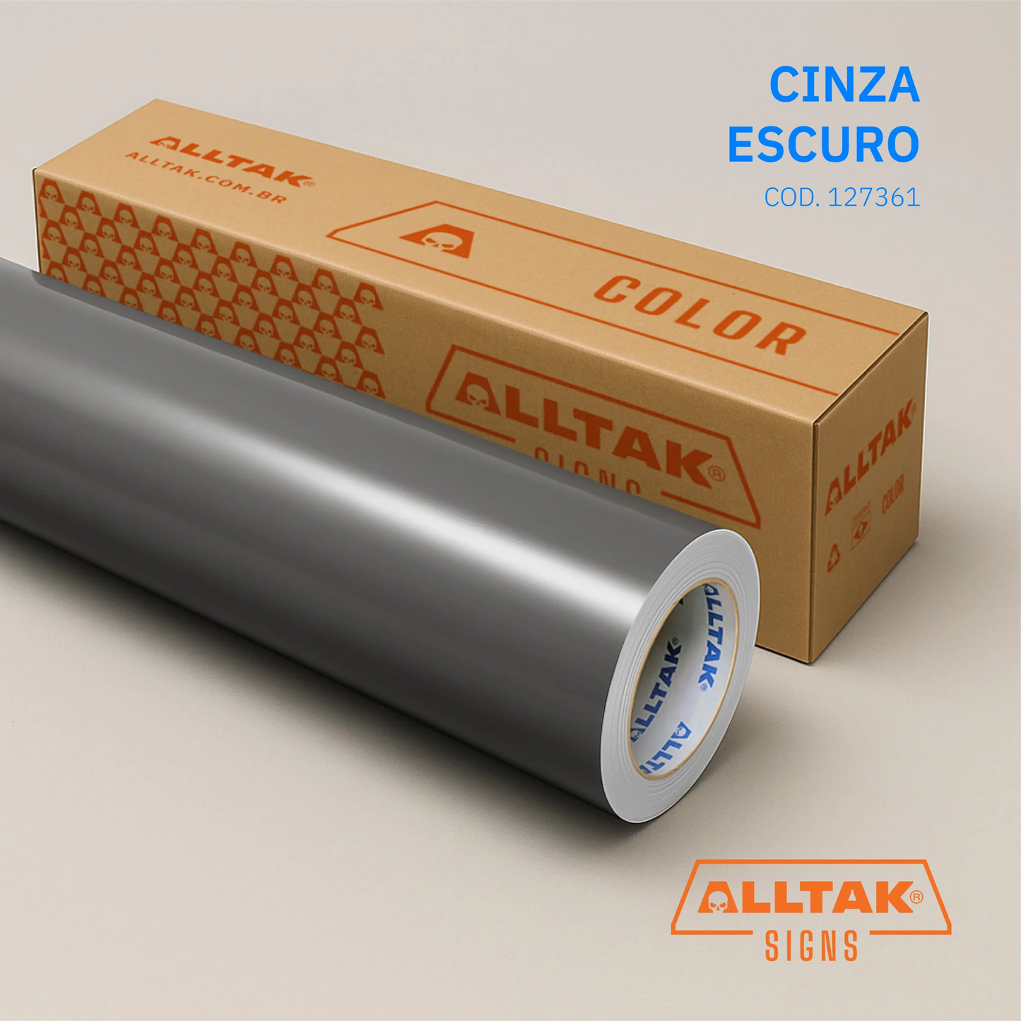 Revestimento Vinílico Adesivo Cinza Escuro -Alltak - lavável, Portas, janelas, armários, vidros