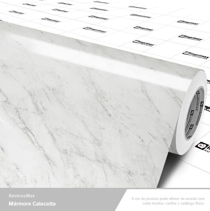 Revestimento Vinílico Adesivo Mármore Calacata - Linha Reverse Imprimax