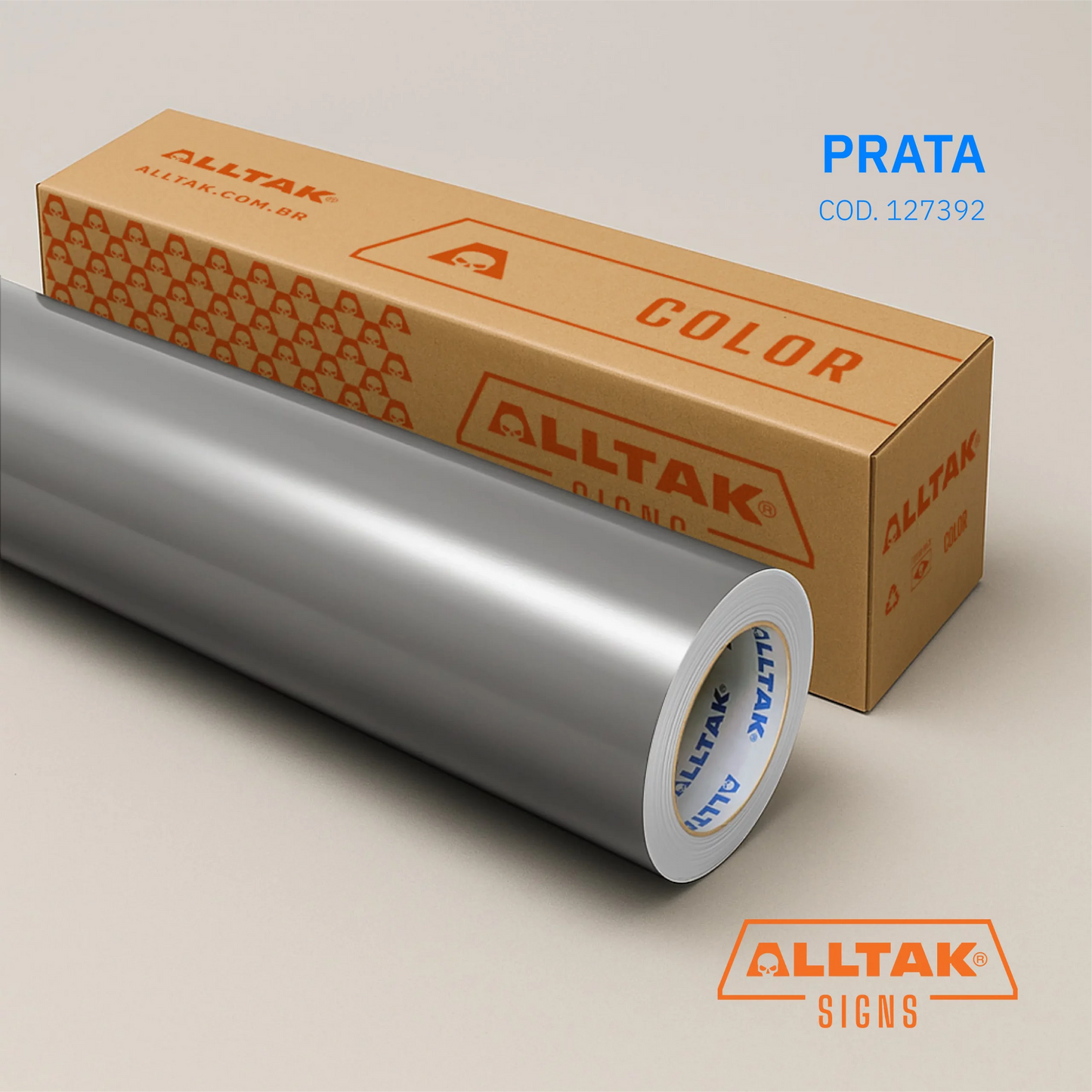 Revestimento Vinílico Adesivo Vinil Prata - Alltak - Impermeável ,Envelopar, Fogão, Geladeira, Móveis